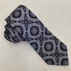 Ted Baker London Silver Paisley 100% Silk Tie